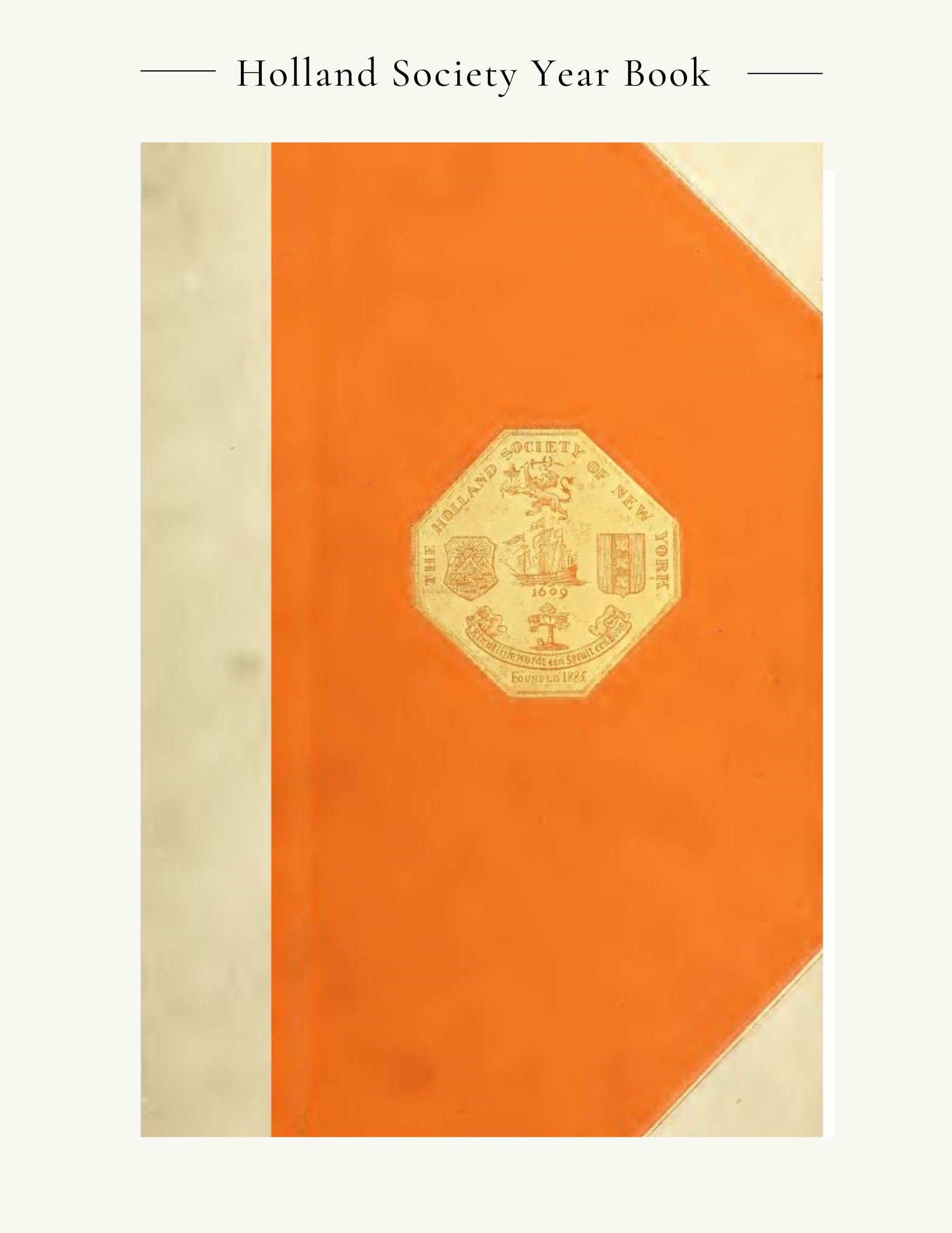 1920-1921 Holland Society Year Book