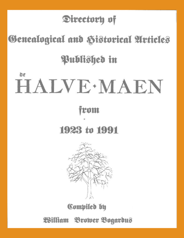 Directory of De Halve Maen Articles: 1923 – 1991