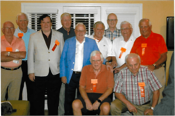 Jim Van Wagner, Dick Voorhees, Andy Hendricks, Tweed Roosevelt, Wells Van Pelt, Hans Mateboer (guest), Jerry DeGraff, Jim Van Blarcom, (sitting) Bob Voorhees and Dave Van Blarcom.